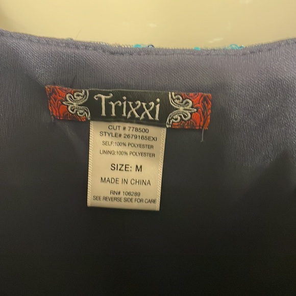 Trixxi Girl Navy/Turquoise dress Medium~NWT - Picture 4 of 7